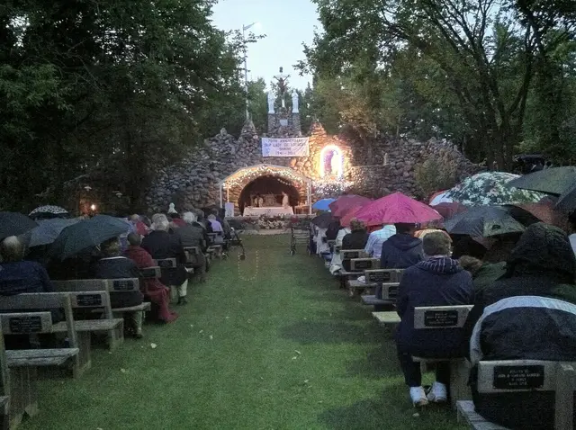 Outdoor Mass at the Rama shrine grotto during the pilgrimage